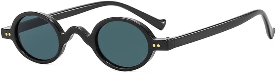 

Ретро овальные солнцезащитные очки с заклепками для женщин, модные очки в стиле стимпанк, маленькая оправа для мужчин, очки с защитой от УФ-излучения UV400 VVTWSSW, Black Gray