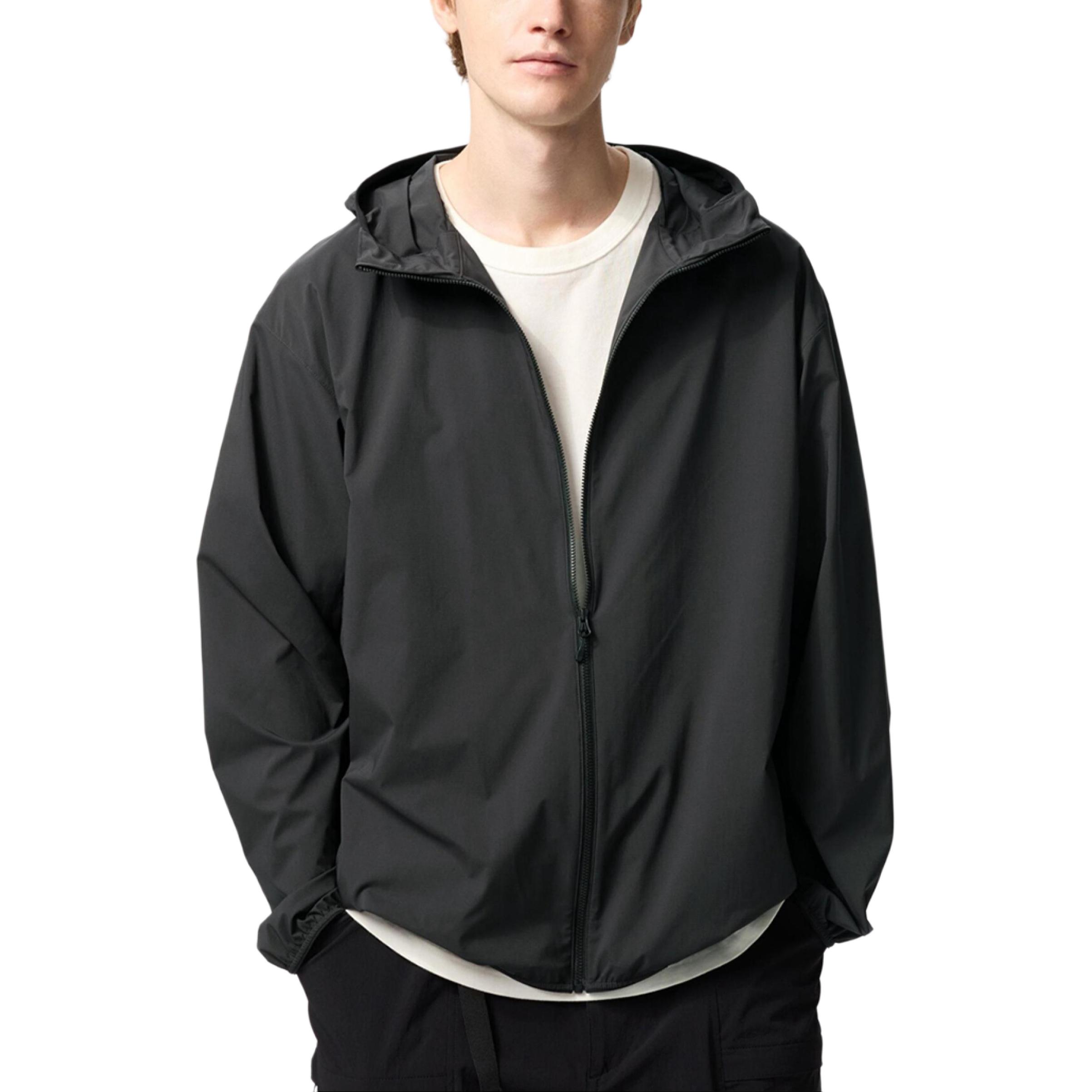 UNIQLO Мужская черная водостойкая одежда с защитой от ультрафиолета, Black — фото 3