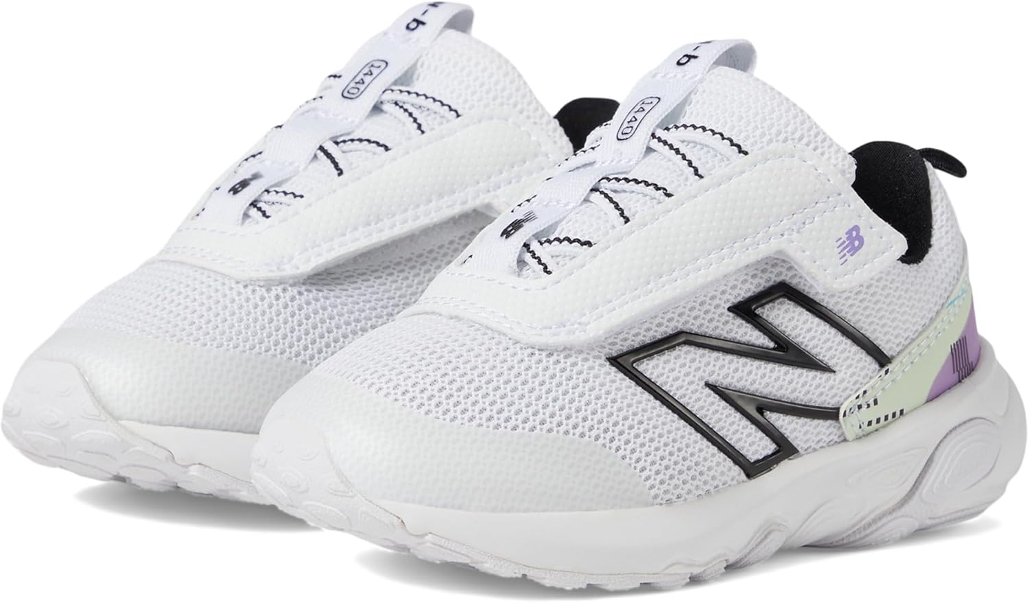 

Кроссовки для маленьких мальчиков New Balance 1440 V1 на липучке, белый/черный/фиолетовый