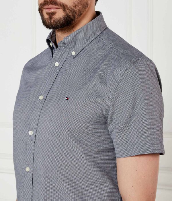 Рубашка thflex poplin гусиная лапка Regular fit Tommy Hilfiger, черный — фото 4