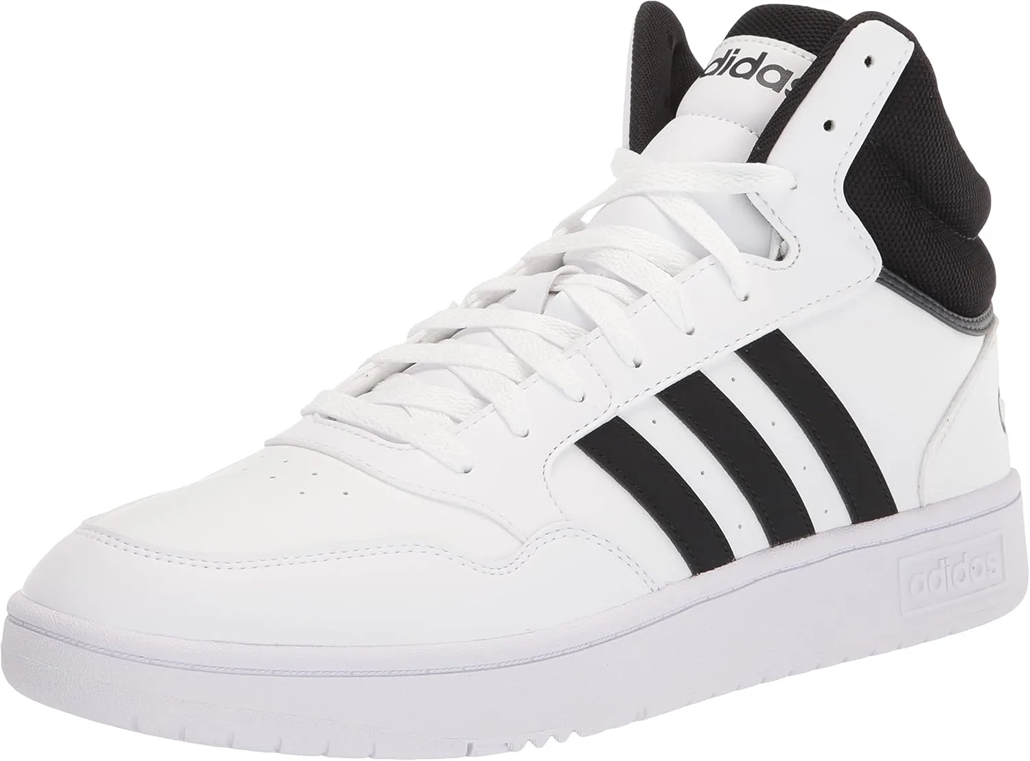 Мужские баскетбольные кроссовки Adidas Hoops 3.0 Mid Lifestyle в классическом винтажном стиле, белый/черный
