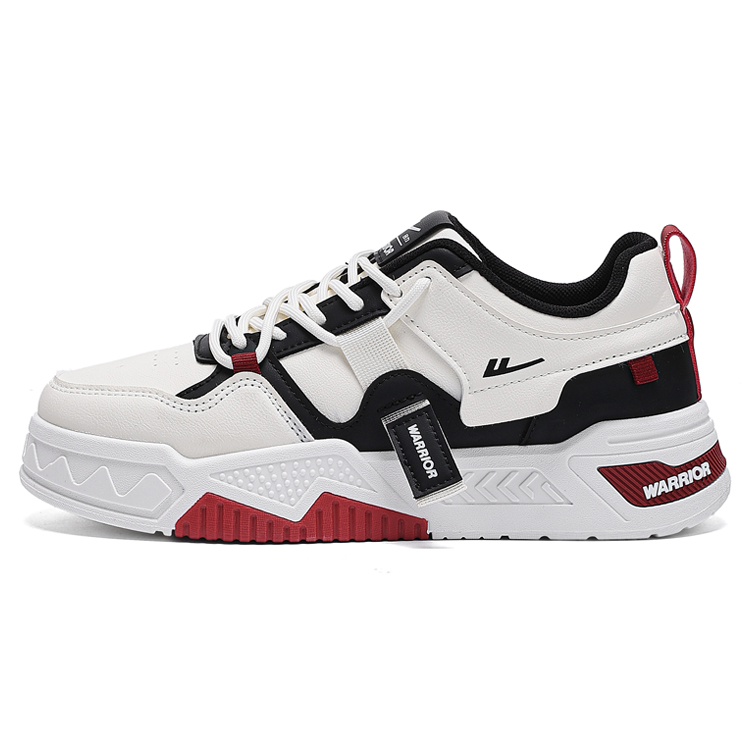 

WARRIOR Амортизирующие износостойкие низкие скейтерские кроссовки мужские - бежевый черный красный, цвет Beige Black Red