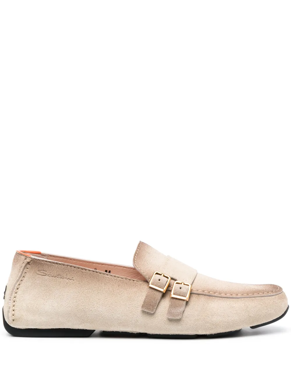 

Туфли монки с тисненым логотипом Santoni, нейтральный