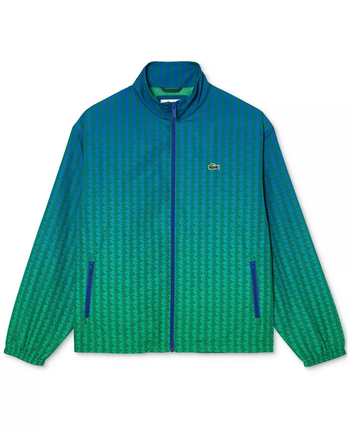 

Мужская куртка с геометрическим принтом на молнии Lacoste, синий