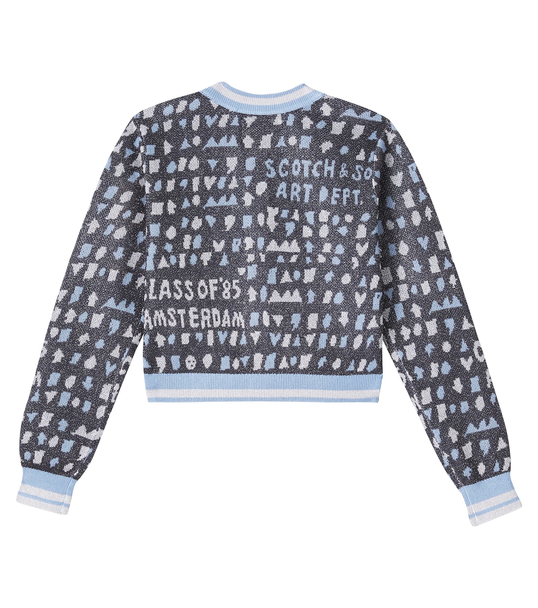 Короткий жаккардовый кардиган Scotch & Soda Kids, Charcoal Art — фото 4
