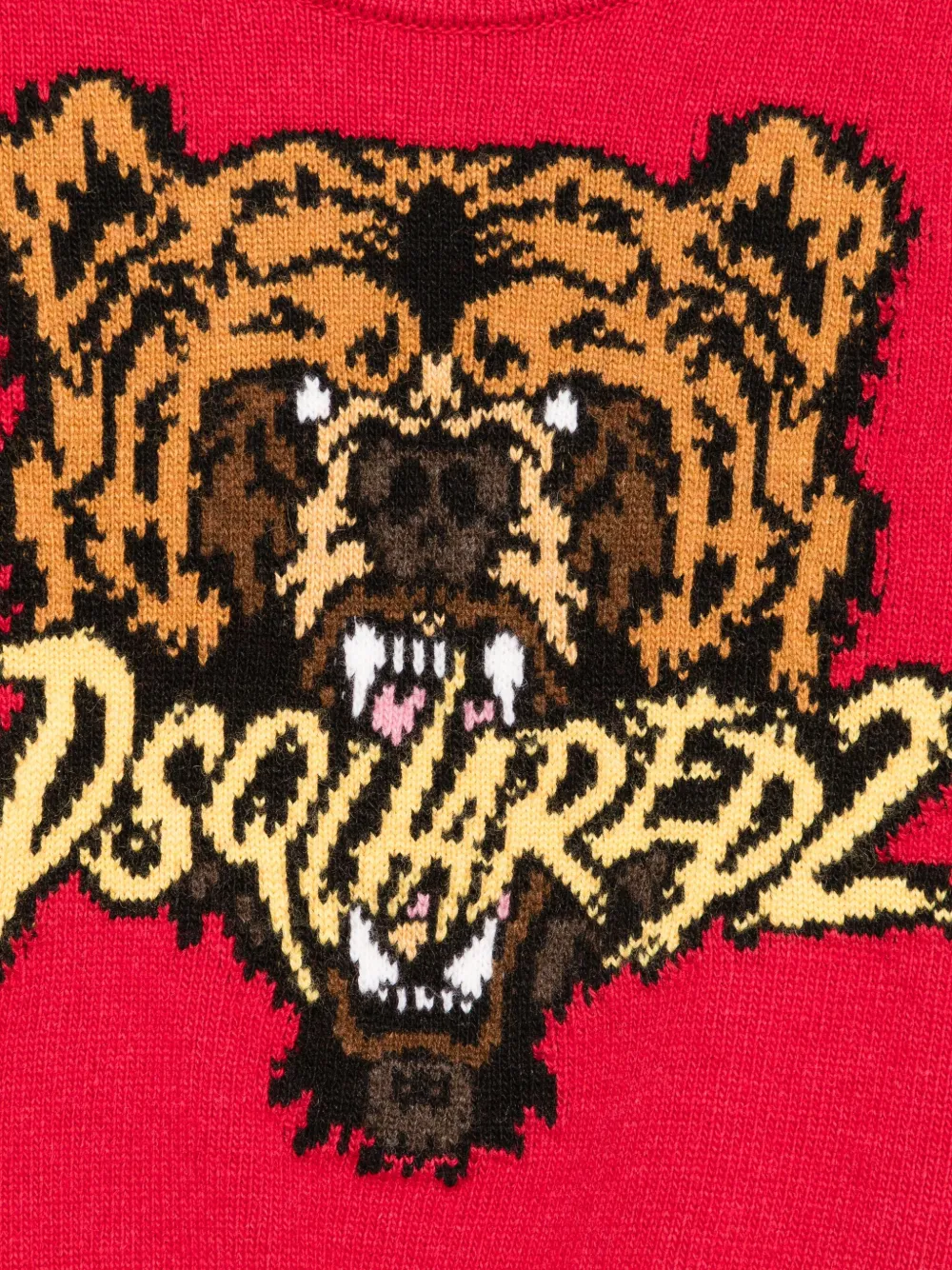 Свитер с круглым вырезом и рисунком медведя DSQUARED2 KIDS, красный — фото 3