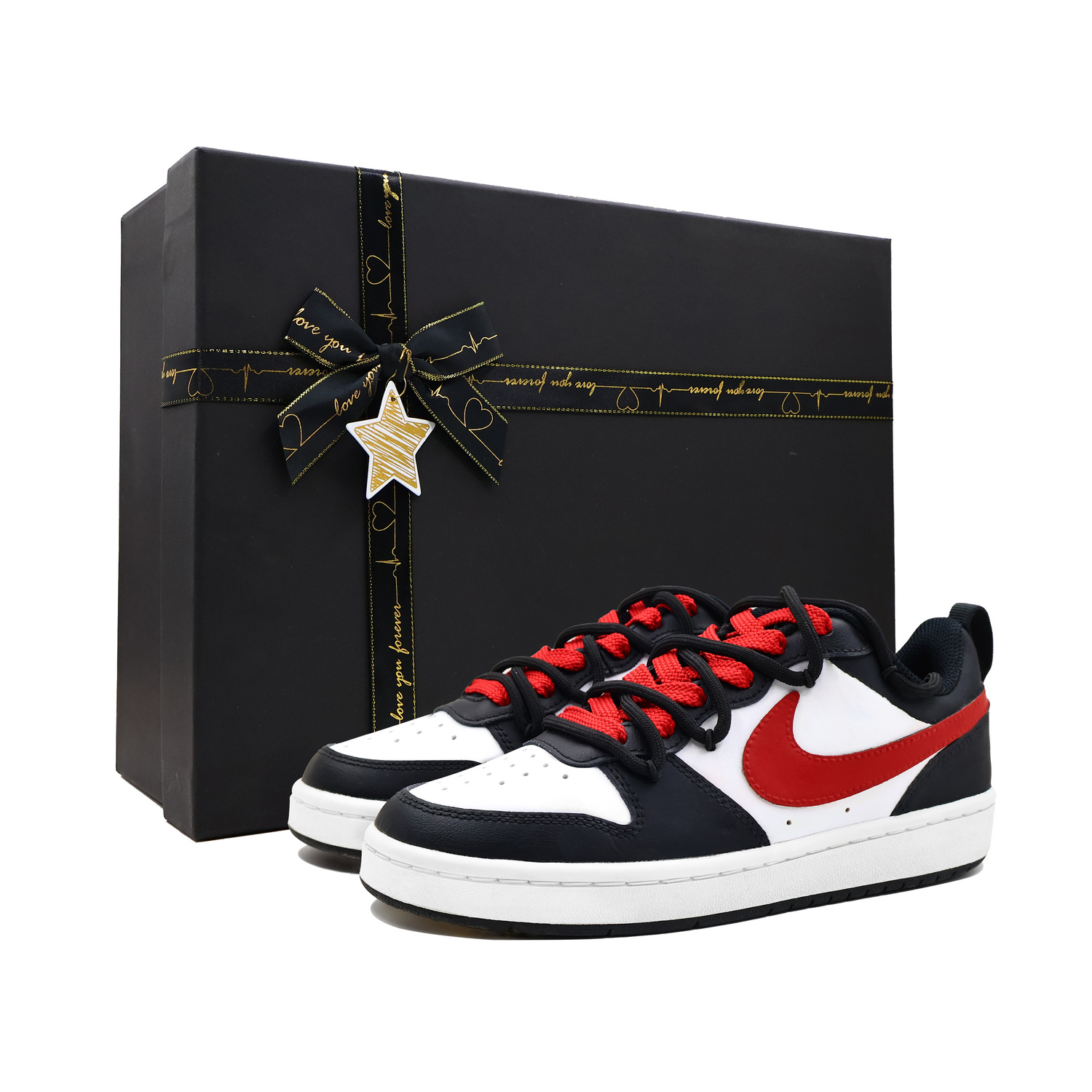 

Nike Кроссовки для скейтбординга Court Borough Total Night Balance Low top Kids' Black Red для подростков