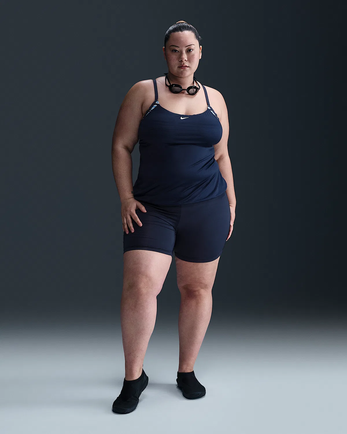 Женский многослойный танкини (увеличенные размеры) Nike Swim, Midnight Navy — фото 4