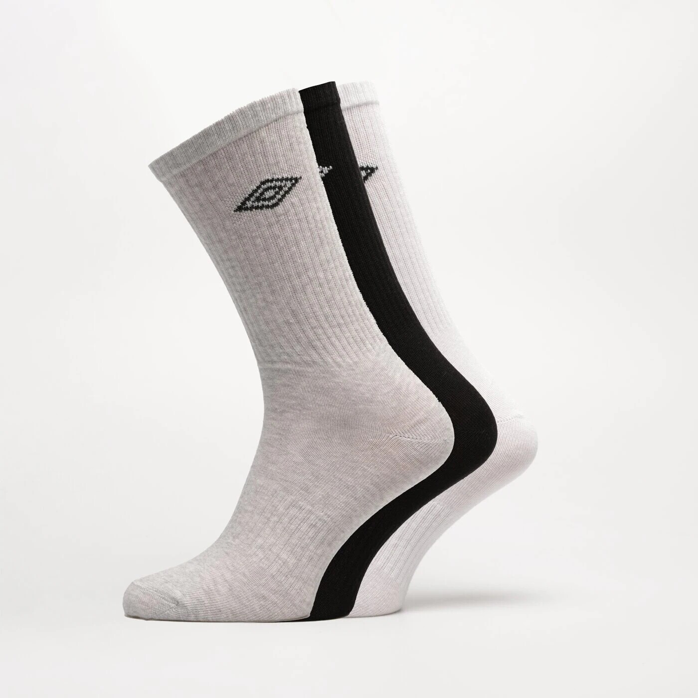 

Носки Umbro, 3 пары, серый / черный / белый