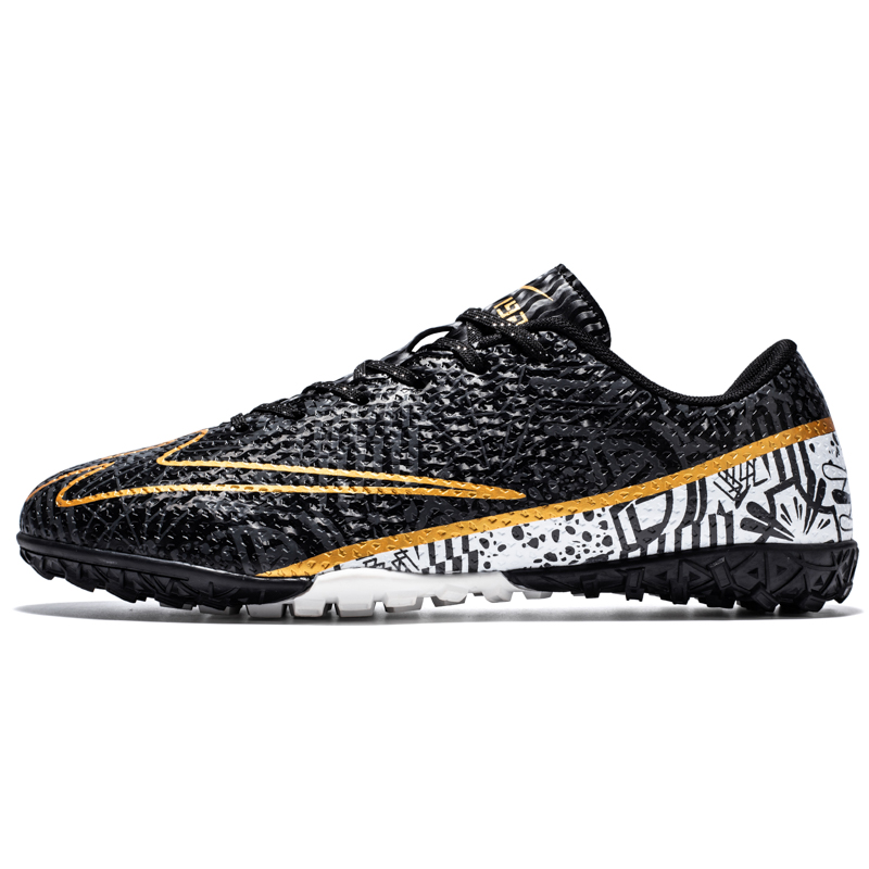 Футбольные бутсы TF Turf Cushioning, износостойкие, легкие, нескользящие, унисекс, черные Binary, Black