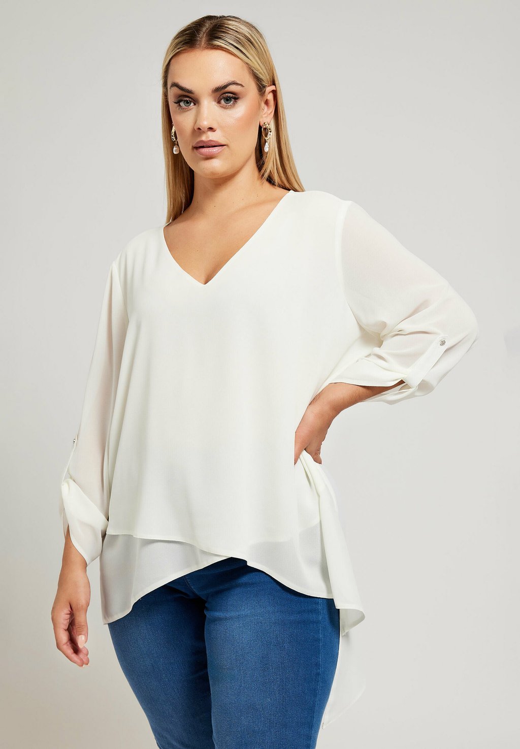 

Блуза ASYMMETRIC HEM Yours Clothing, кремовый