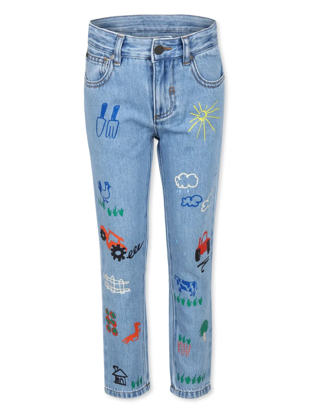 

Джинсы с графичным принтом Stella McCartney Kids, синий