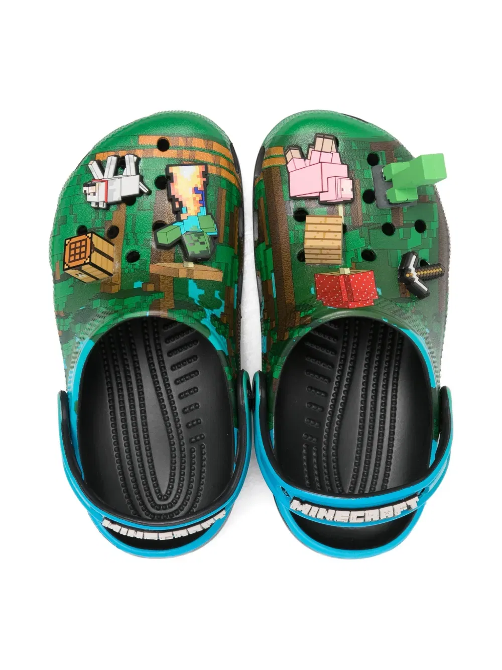 Классические сабо из Minecraft Crocs Kids, зеленый — фото 3