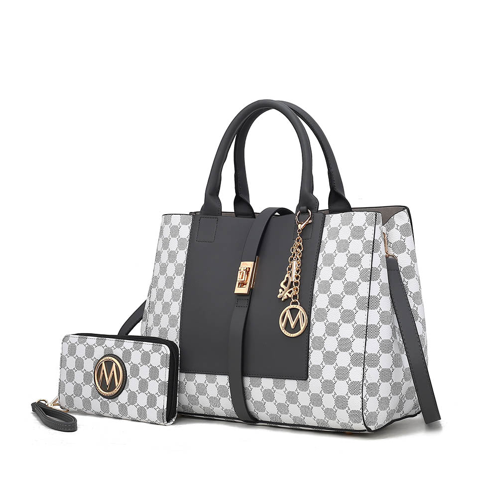 

Юлиана круглая сумка-мешок с принтом и кошельком - 2 предмета MKF, Charcoal