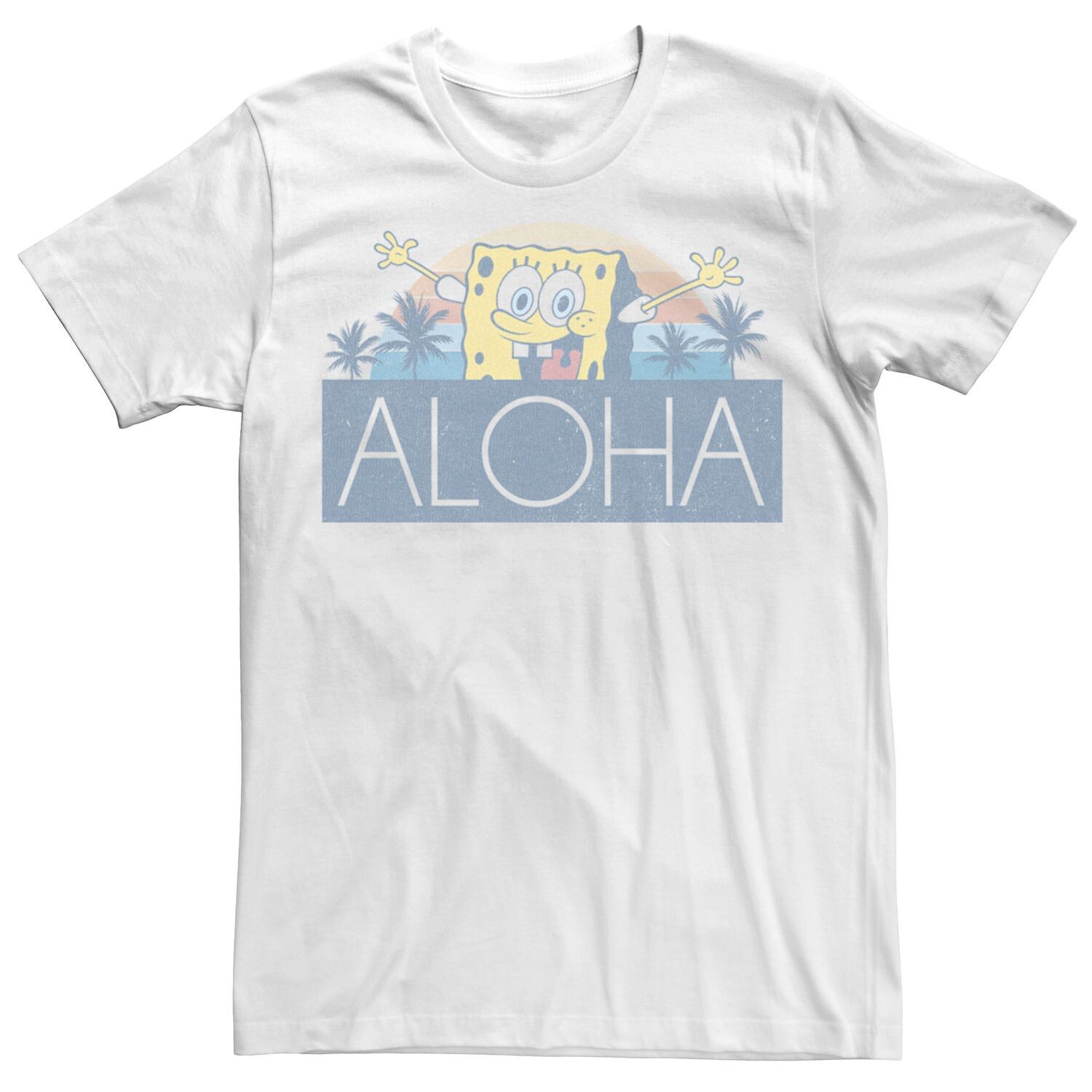 

Мужская футболка Nickelodeon SpongeBob SquarePants Aloha Vintage Sunset Licensed Character