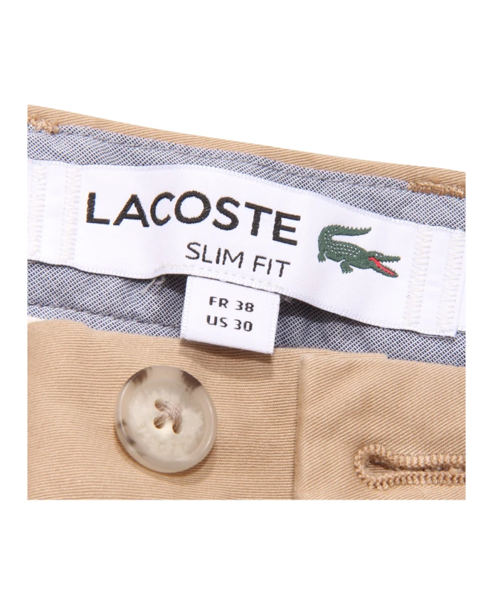 Брюки зауженного кроя, модель hh9553 Lacoste, бежевый — фото 4