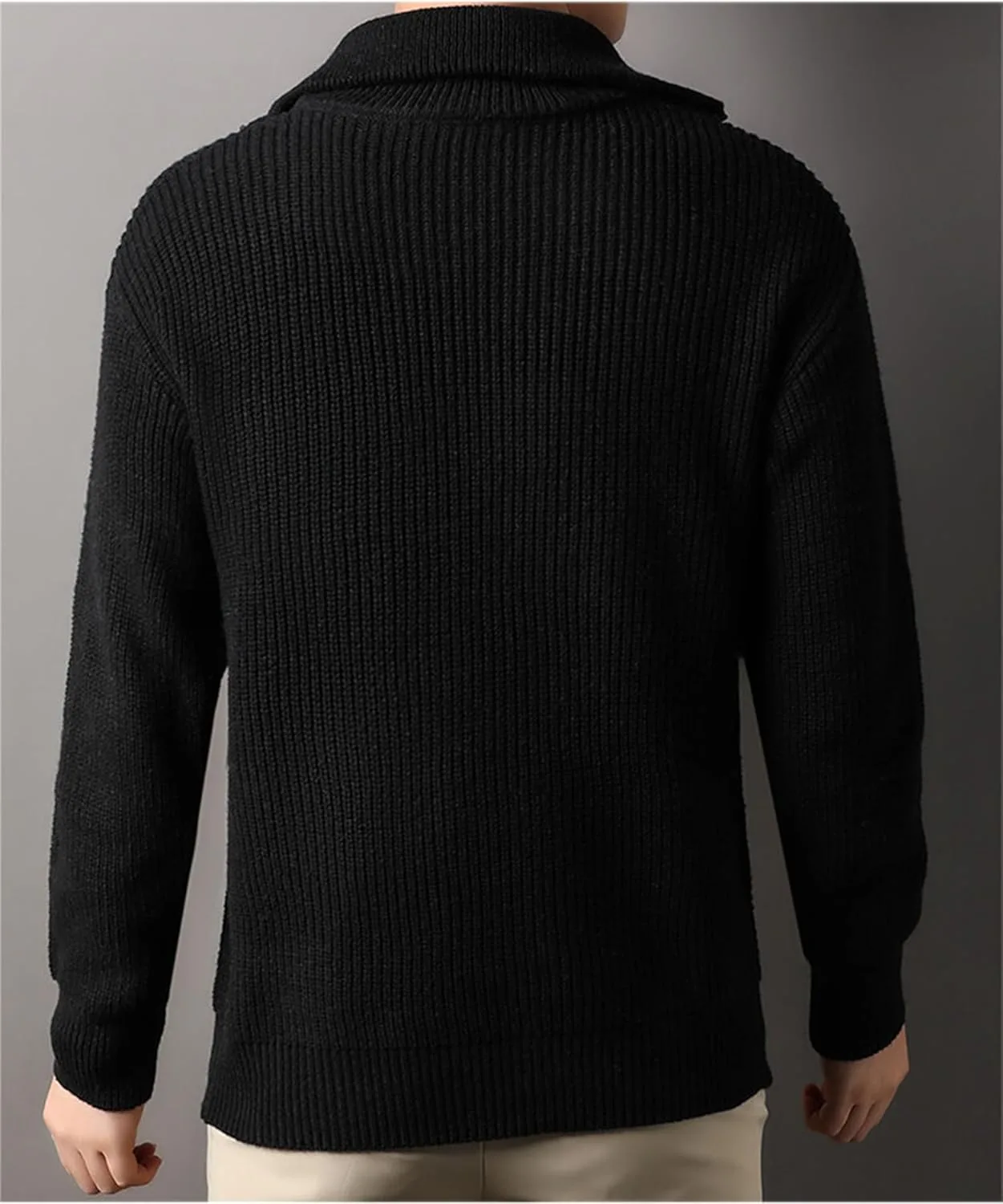 Мужской свитер с четвертью молнии Slim Fit длинный рукав — фото 4