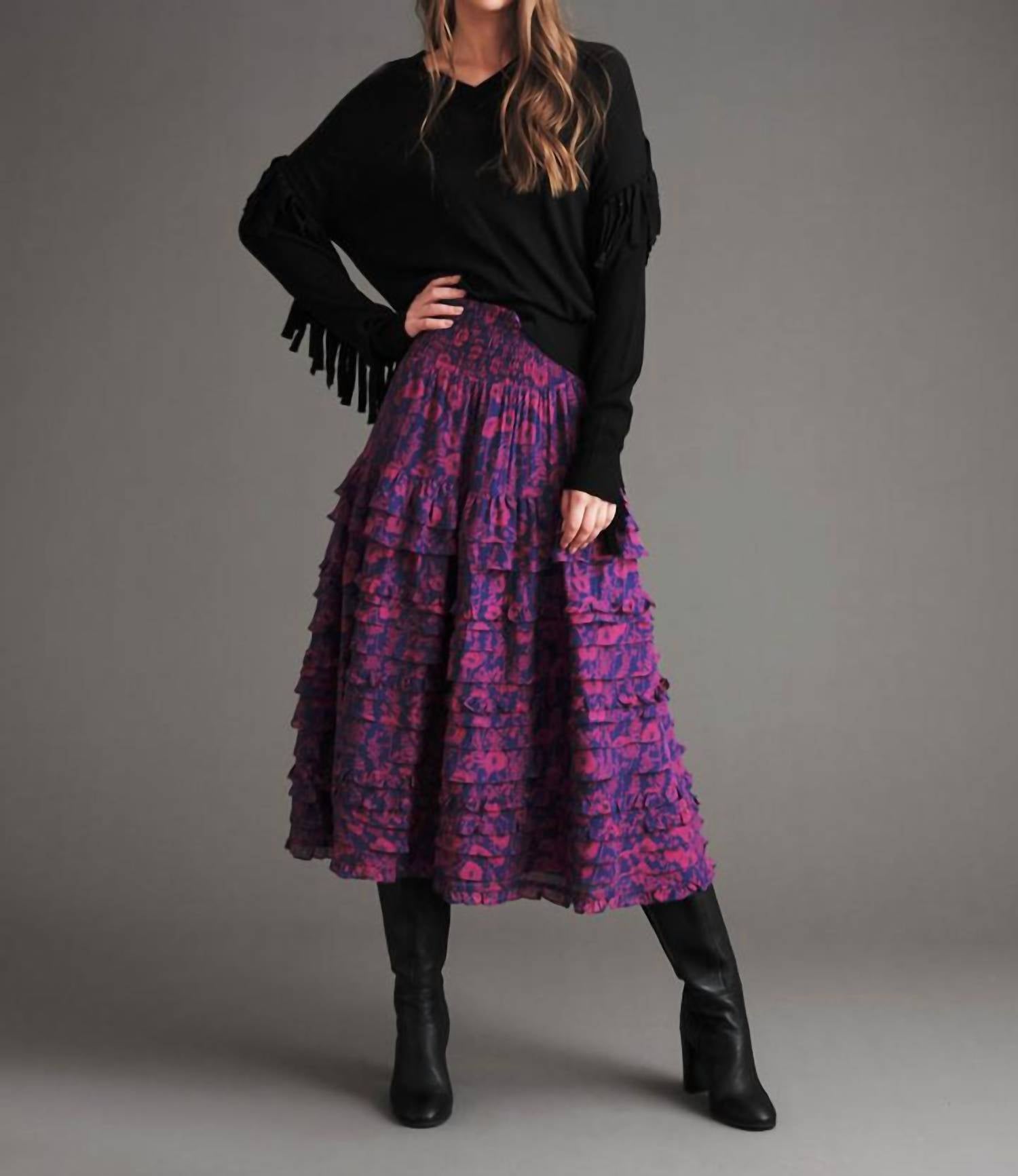 

Толстовка Lola Fringe с V-образным вырезом черного цвета Haute Hippie