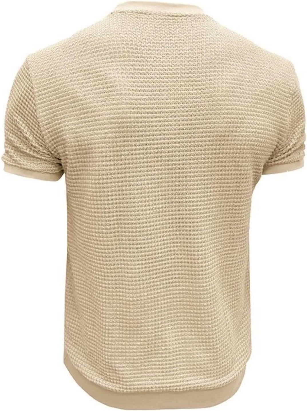 Мужская футболка Waffle Casual с коротким рукавом и свободным кроем — фото 4