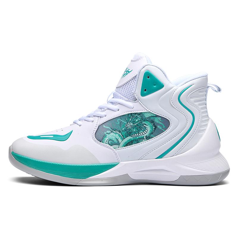 

Black-tailed deer Термоамортизирующие устойчивые к истиранию и скольжению баскетбольные кроссовки Black Tailed Deer с высоким верхом унисекс бело-зеленые, цвет White Green