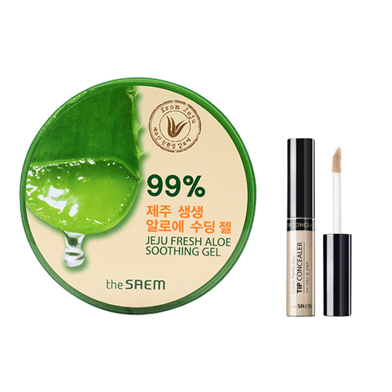 Шелковистый алоэ вера консилер безупречный стойкий прилегающий без эффекта маски увлажняющий 6,5г+300мл The Saem — фото 4