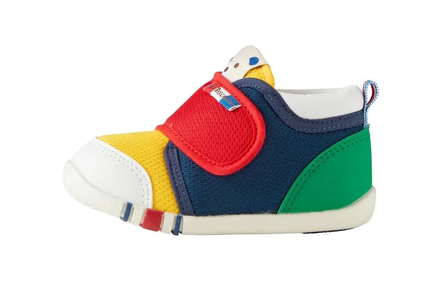 Кроссовки Baby Abrasion Resistant, Lightweight, Balanced MIKI HOUSE, Yellow Red Blue