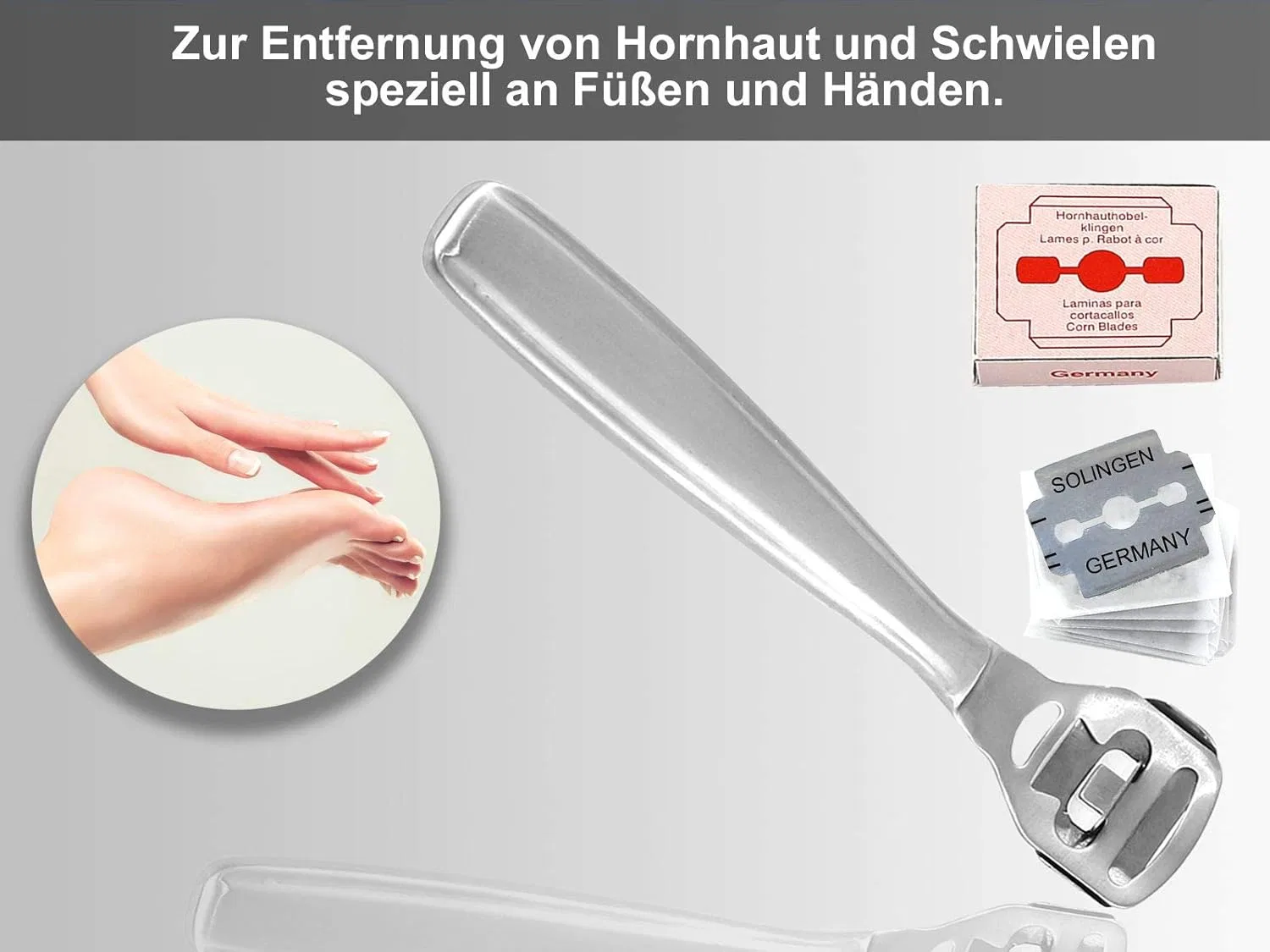 Набор терок для удаления мозолей Solingen Premium с 11 лезвиями Instrumentenrw — фото 4