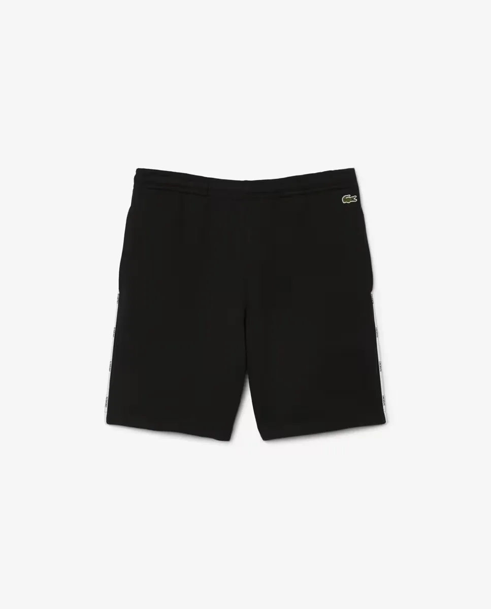 

Мужские шорты из хлопкового флиса с отделкой логотипом Lacoste, чёрный