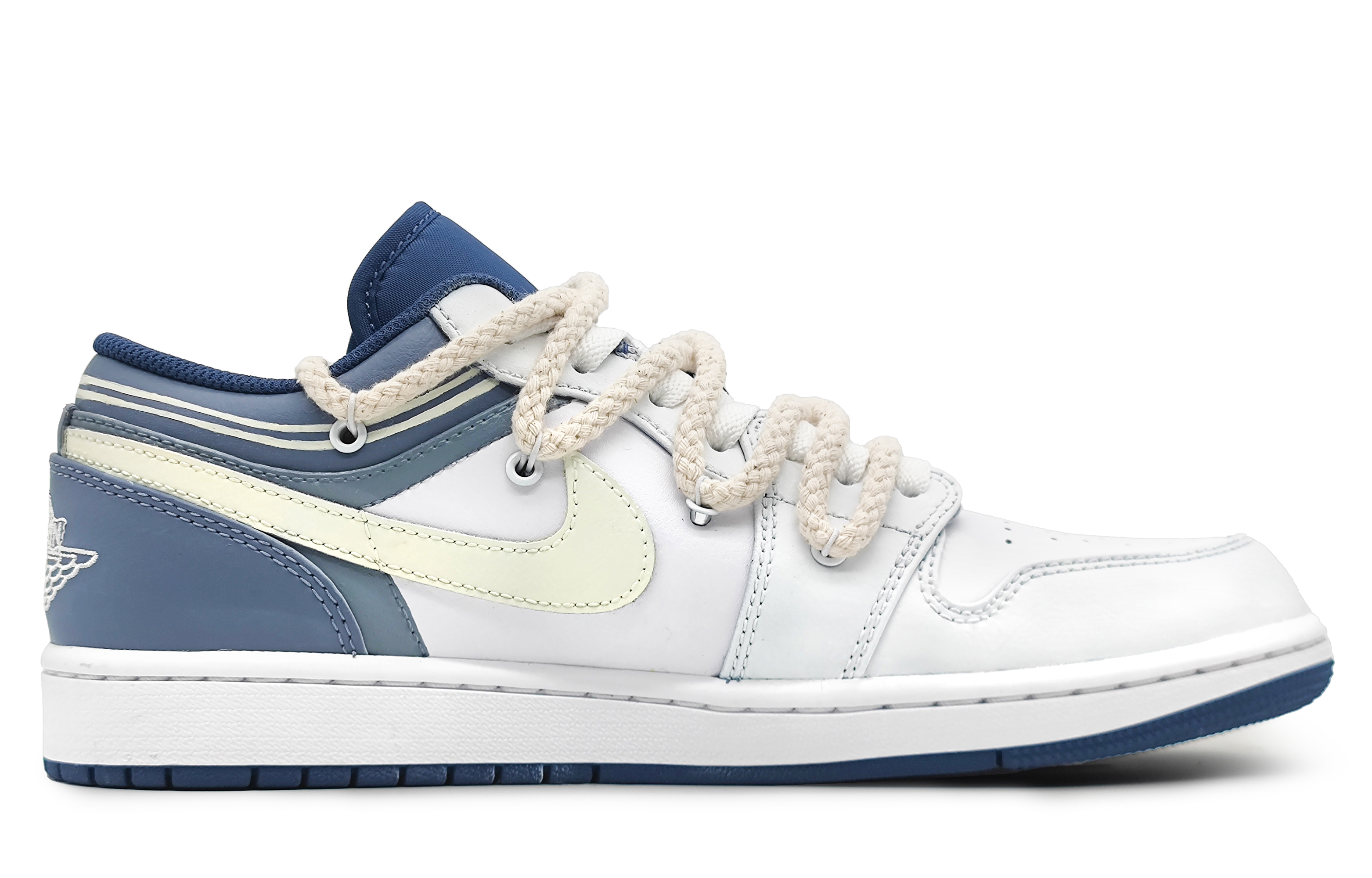 

Кроссовки Air Jordan 1 Vintage Basketball Shoes Men Low-top White, синий/белый