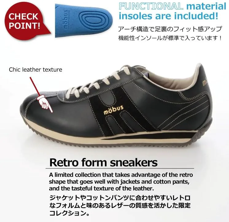 

MOBUS (Мобус) Мужские повседневные кожаные кроссовки Celle PL, черный