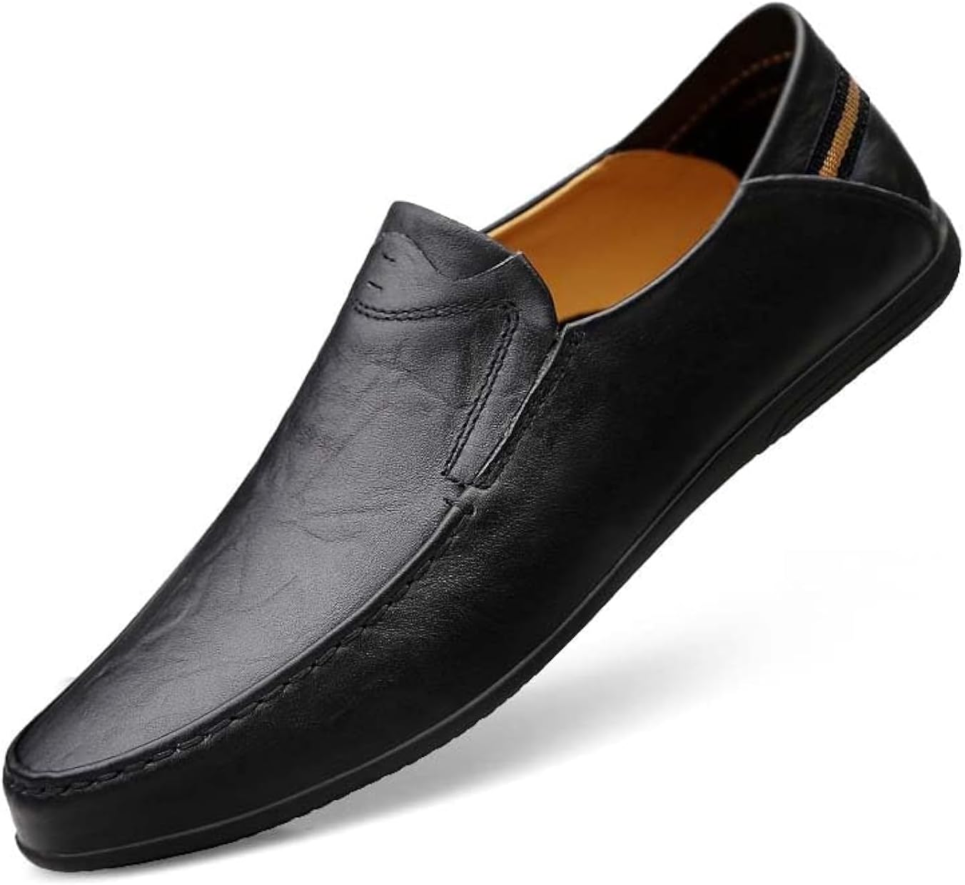 

Мужские повседневные лоферы Loafer Premium из натуральной кожи, слипоны, мужские драйверские пенни-лоферы, легкие и дышащие Luodenglang, черный