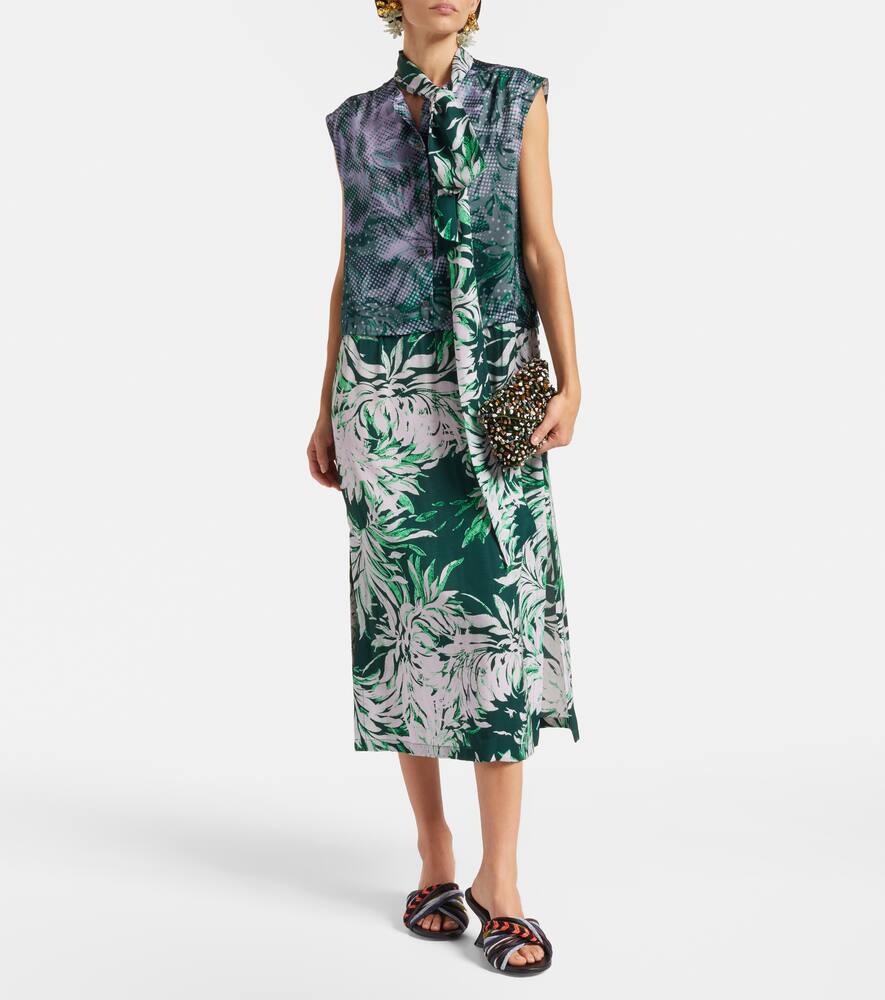 Платье миди с принтом и завязкой на шее Dries Van Noten, Bottle — фото 2