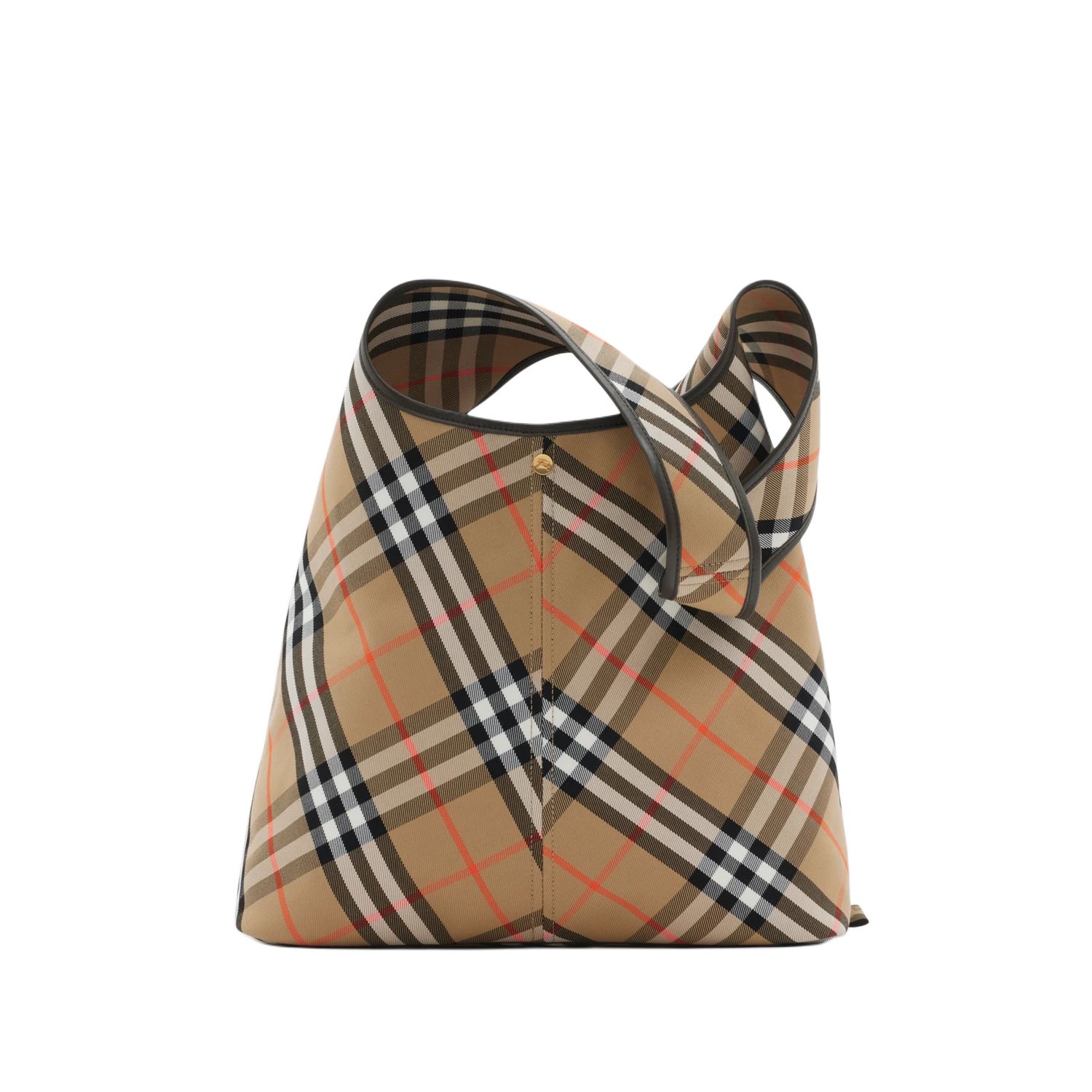 

Burberry Хлопковая сумка через плечо с кожаной вставкой женская песочная