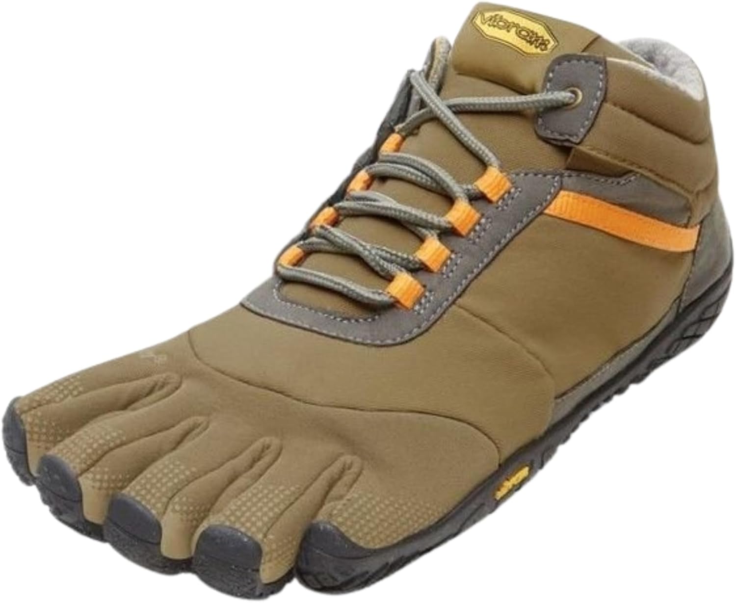 

Мужские ботинки Vibram FiveFingers Trek Ascent с утеплителем | Обувь для всех типов поверхности для походов и легких троп, хаки/оранжевый