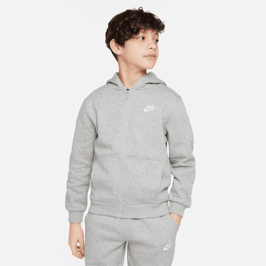 Толстовка с капюшоном на молнии Nike Sportswear CLUB FLEECE, Mottled Grey — фото 2