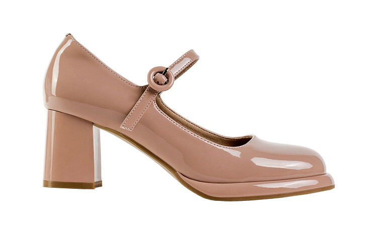 Туфли Мэри Джейн женские низкие Wonderful Couple, цвет Red (heel height: 6cm) — фото 2