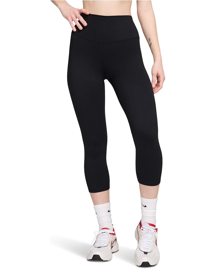 

Брюки Nike One High-Waisted Crop Leggings, черный
