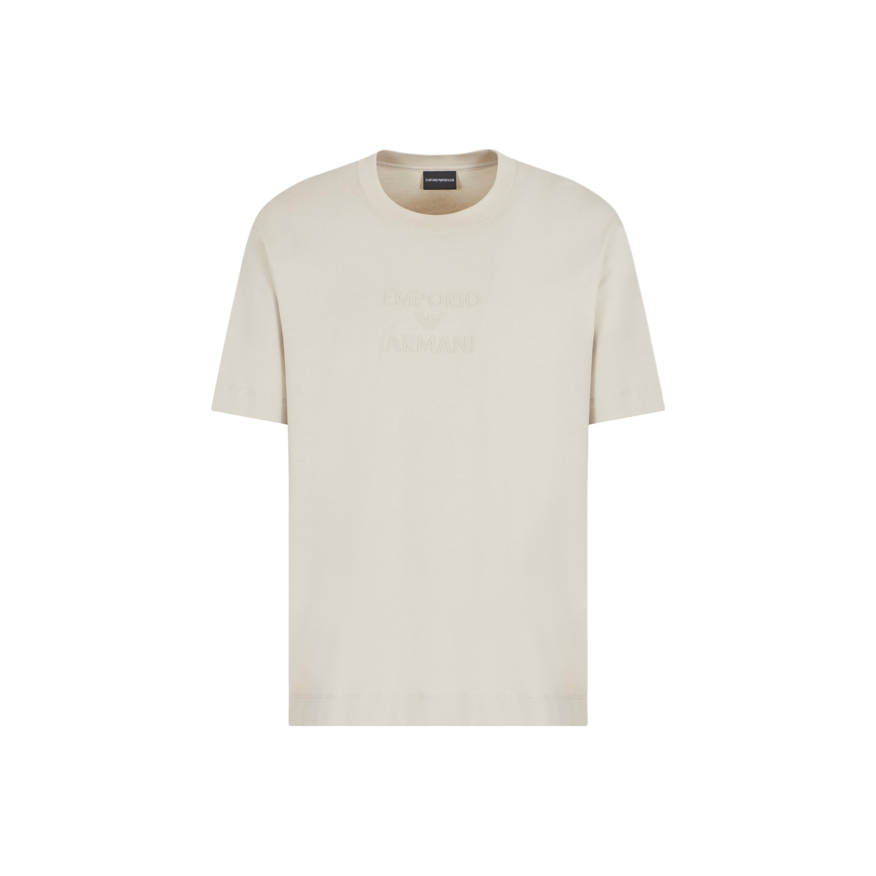 

Футболка Asv с резиновым логотипом EMPORIO ARMANI, бежевый