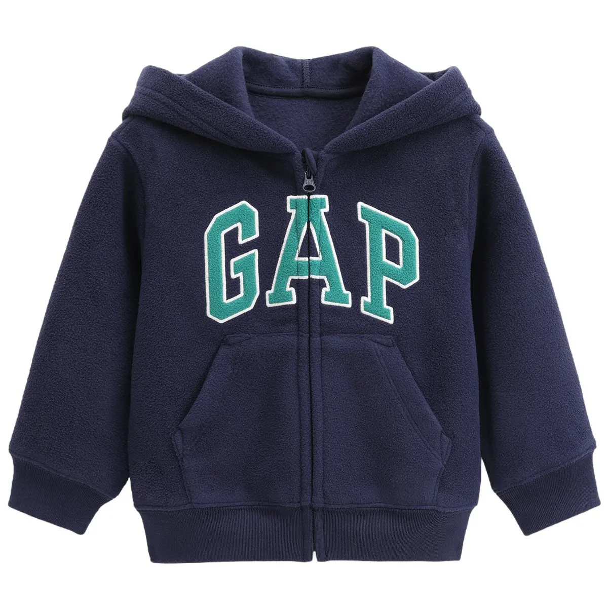 Детская флисовая куртка с аппликацией логотипа GAP, зеленый — фото 3