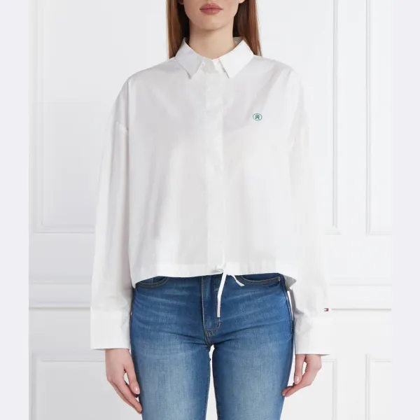 

Укороченная рубашка Smd с блузоном на кулиске Tommy Hilfiger, белый