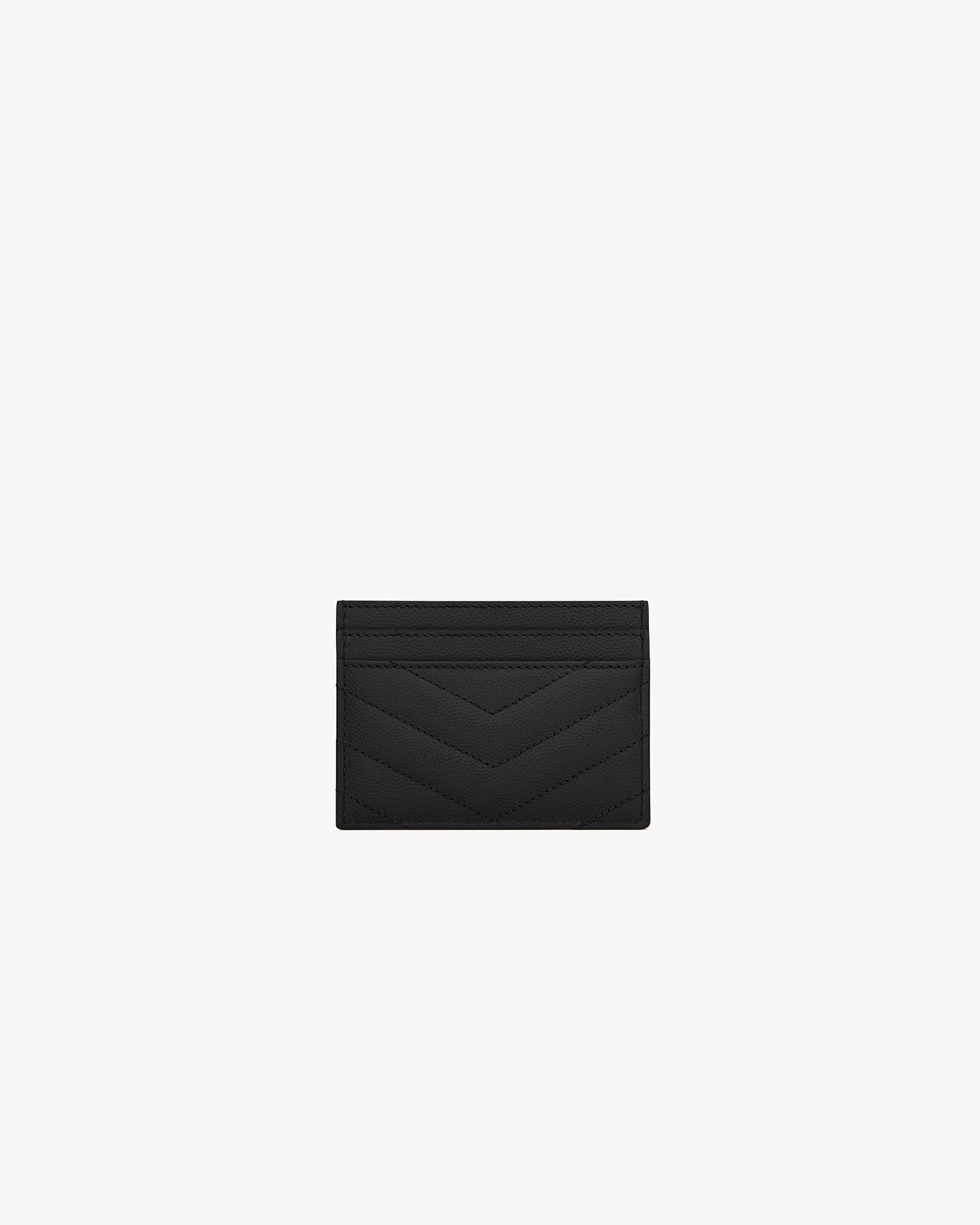 Кредитница Cassandre Matelasse из кожи grain de poudre Saint Laurent, черный — фото 2