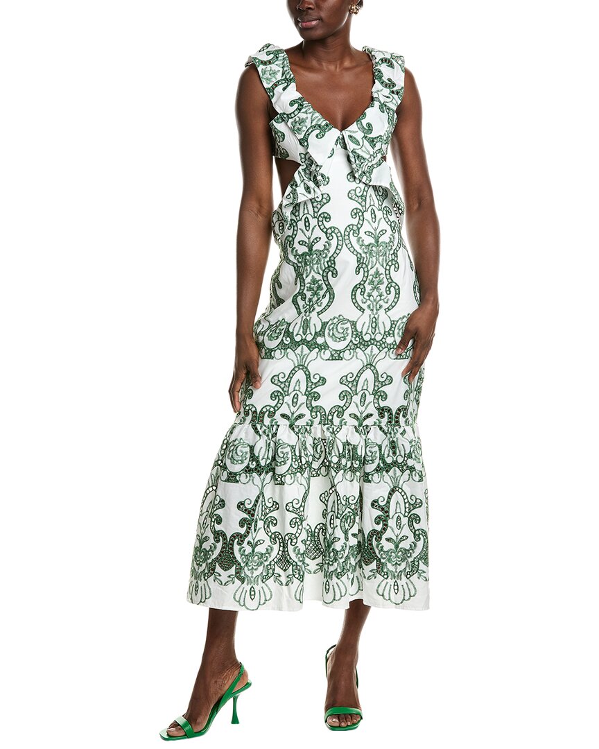 

IPPONELLI Платье миди с вышивкой, зеленый