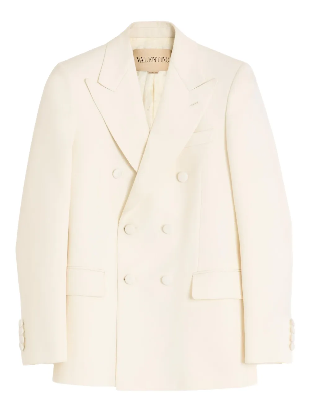 

Двубортный пиджак с заостренными лацканами Valentino Garavani, нейтральный