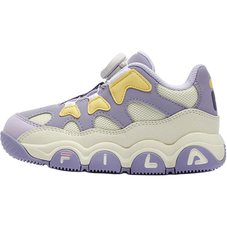 

FILA KIDS Детские баскетбольные кроссовки BOA износостойкие с низким верхом, фиолетово-белые, для детей 3–7 лет