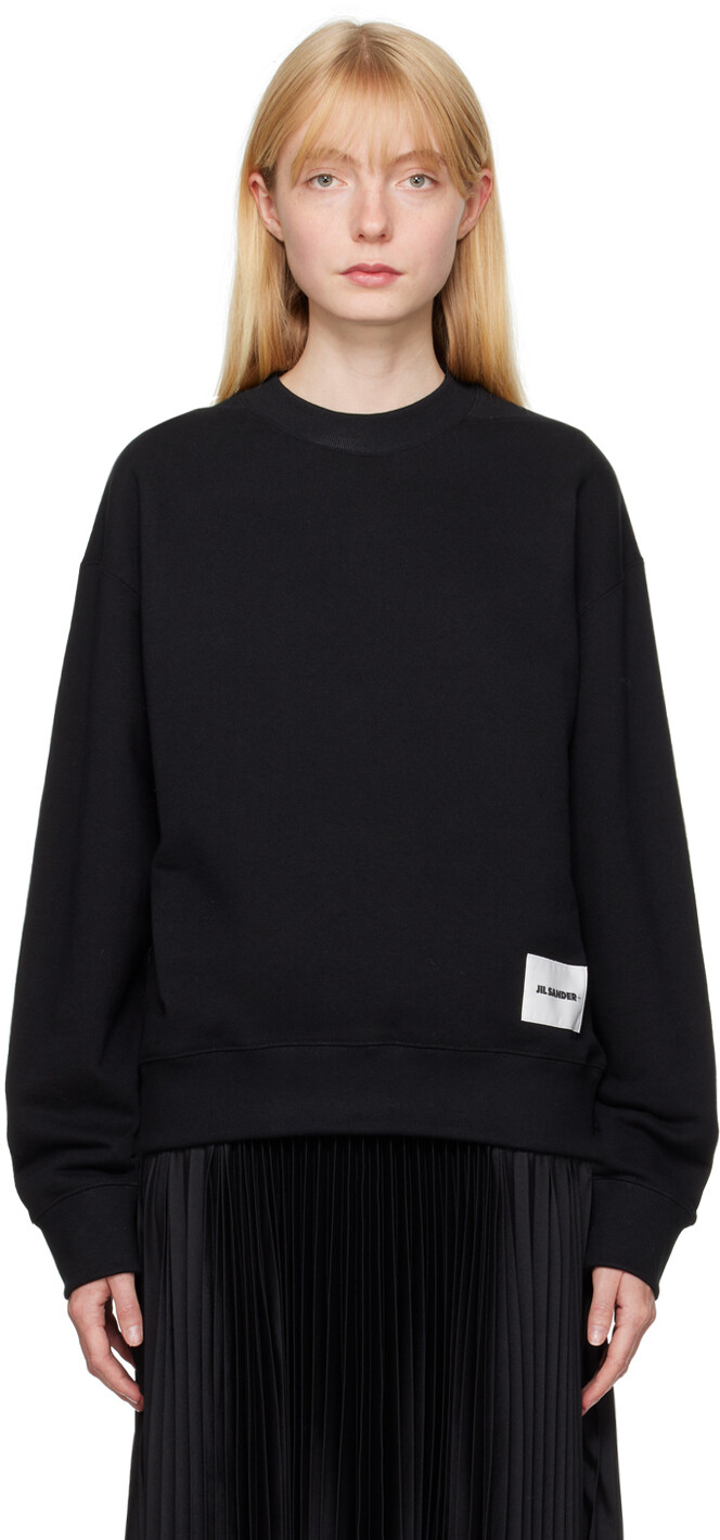 

Черный свитшот с нашивками Jil Sander