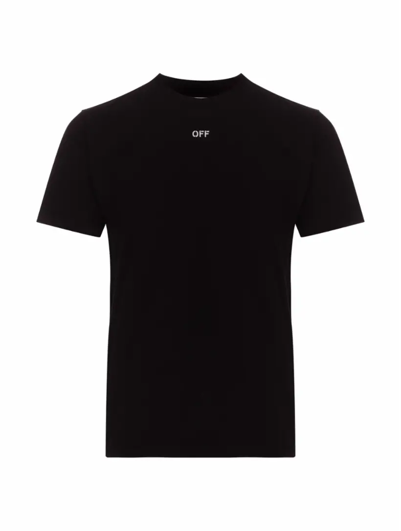 

Хлопковая футболка с логотипом Off-White, черный