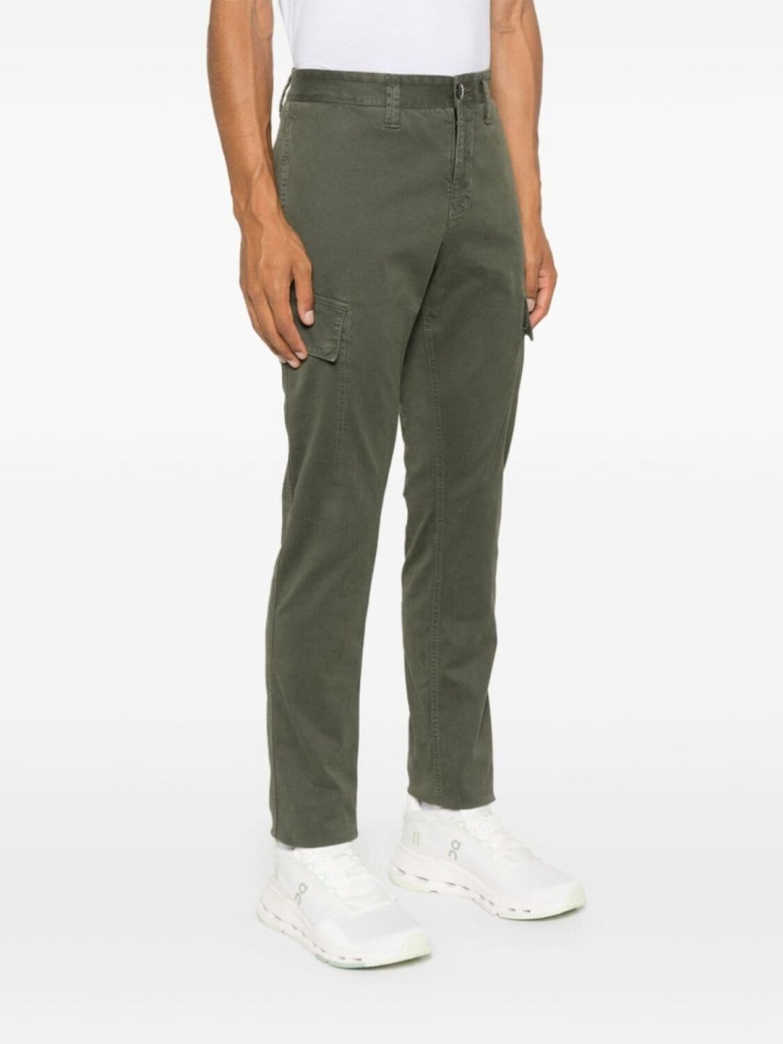 Stone Island твиловые брюки из органического хлопка, зеленый — фото 3