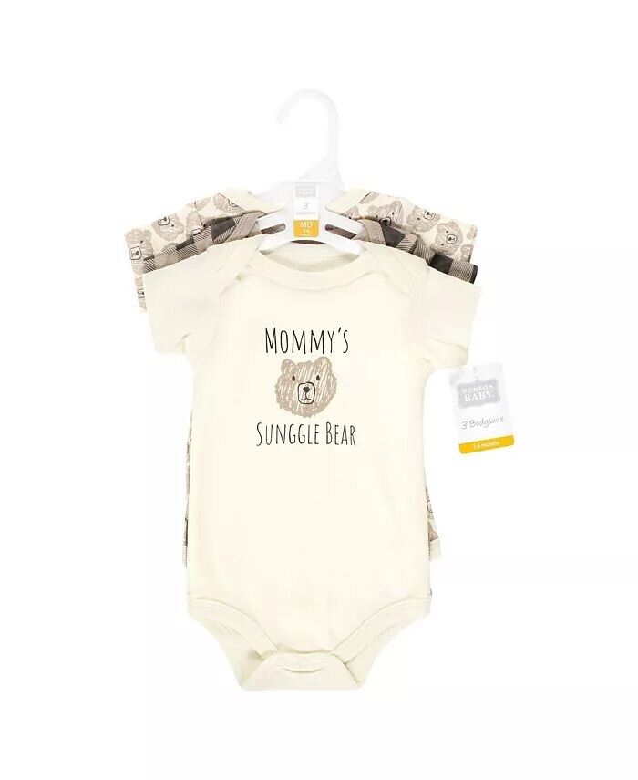 Хлопковые боди для маленьких мальчиков, медвежьи объятия Hudson Baby, коричневый — фото 2