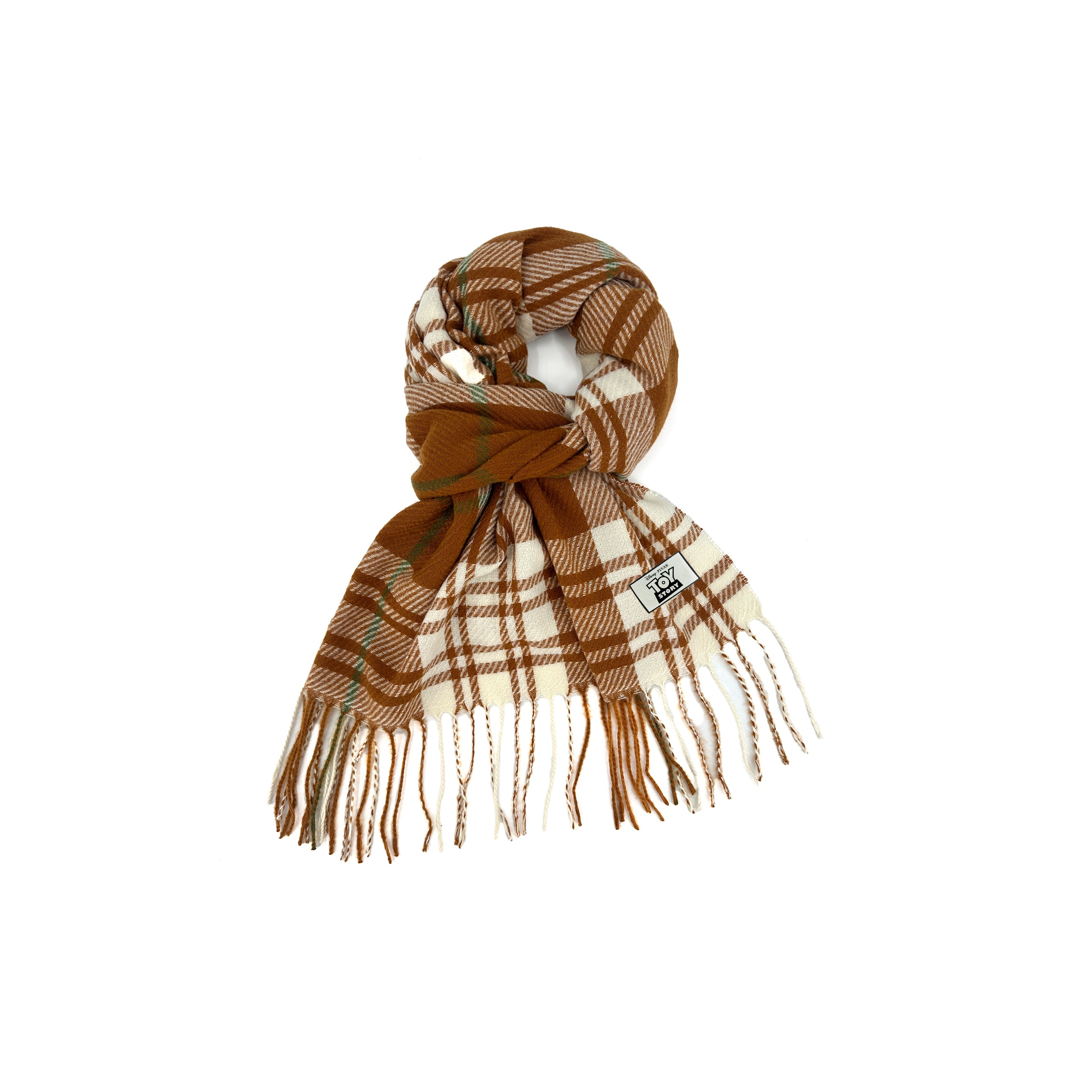 

Disney Полиэстеровый вязаный шарф унисекс, Orange Yellow White Plaid