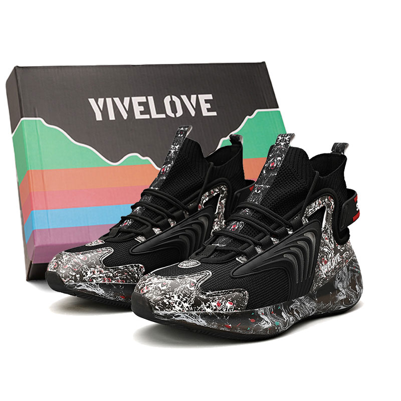 

YIVELOVE Антискользящие и износостойкие легкие кеды унисекс высокие черные, цвет Black